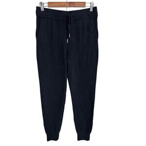 Quince 100% Mongolian Cashmere Sweatpants Jogger Black Womans S Knit Lounge